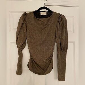 Gold Metallic Sparkly top by Nicole Miller